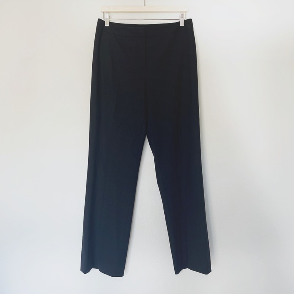 Lafayette 148 New York Womens Black Stretch Wool Straight Trousers Pants Size 8